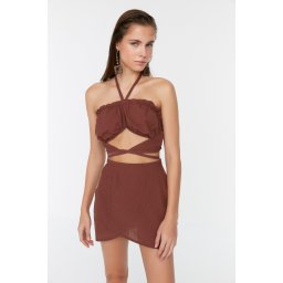 Trendyol Brown Tie Beach Bottom-Top Team