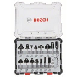 Bosch komplet raznih glodala, 15 komada, držač od 6 mm 15-piece mixed application router bit set. ( 2607017471 )