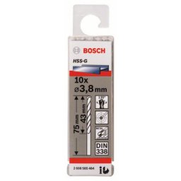 Bosch burgija za metal HSS-G, din 338 3,8 x 43 x 75 mm, 1 komad ( 2608585484. )