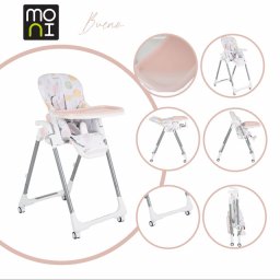MONI Bueno stolica za hranjenje podesiva po visini i naslonu - Pink