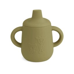 Silikonska čaša sa pipkom Aiko - Olive Green