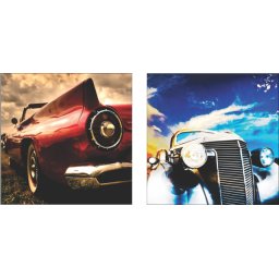 Old cars, komplet od dve uramljene slike 40x40cm svaka
