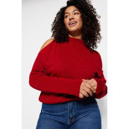 Trendyol Curve Red Cut Out Detailed Knitwear Sweater