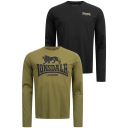 Muška majica sa dugim rukavima Lonsdale 115087-Black/Olive