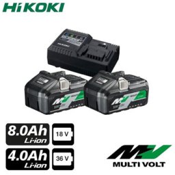 HIKOKI MULTIVOLT set 2 x baterija 36V/4.0Ah - 18V/8.0Ah i super brzi punjač UC18YSL3-WFZ