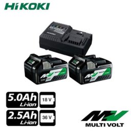 HIKOKI MULTIVOLT set 2 x baterija 36V/2.5Ah - 18V/5.0Ah i super brzi punjač UC18YSL3-WEZ