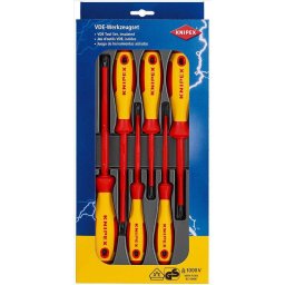 Knipex 6-delni set izolovanih odvijača; ravni 0,5-1,2mm; PH1/PH2 (00 20 12 V01)