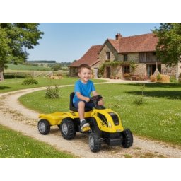 MMX Dečiji Traktor na pedale Žuti Sa prikolicom
