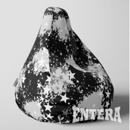 Veliki LazyBag crno bele zvezde low square ( 037 )