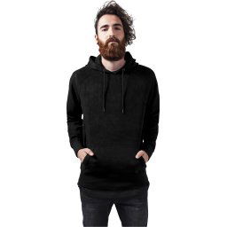 Black imitation suede with hood