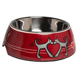 Rogz 2 u 1 Bubble Bowlz posuda, Red Heart - L