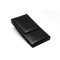 Univerzalna futrola za kaiš pantalona - USPRAVNA za dva telefona, eko koža, crna