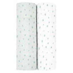 KikkaBoo pelene od muslina set 2 pcs 80x80 Dots blue ( KKB11069 )