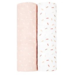 KikkaBoo pelene od muslina set 2 pcs 80x80 Confetti pink ( KKB11067 )