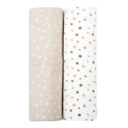 KikkaBoo pelene od muslina set 2 pcs 80x80 Dots beige ( KKB11066 )