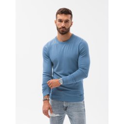 Ombre Classic men's sweater with round neckline - light blue