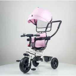 Tricikl Playtime LITTLE roze-beli ram (Model 415 roze-beli ram)