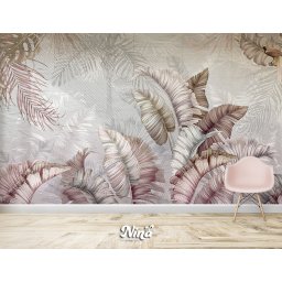 Foto tapet Tropski motiv u roze tonovima Tapet397