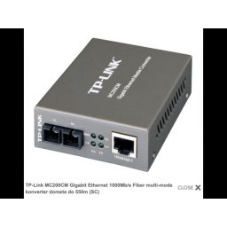 TP LINK MEDIA KONVERTER TP-LINK MC200CM GIGABIT ETHERNET 1000MB/S FIBER MULTI-MODE KONVERTER DOMETA DO 550M (SC)