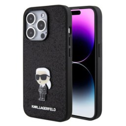 Karl Lagerfeld maska za iPhone 15 pro ikonik fixed logo metal pin black ( KLHCP15LGKNPSK )