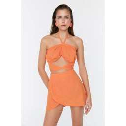 Trendyol Orange Tie Beach Bottom-Top Team