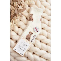 Just Play Children's Furry Socks with Bear White