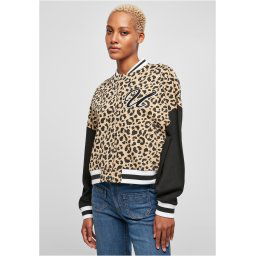 Women's Jacket AOP Oversized College Sweat Jacket unionbeigeleo/black