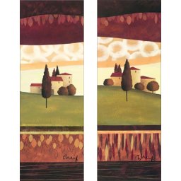 Castellina in Chianti, dve uramljene slike 30x70cm svaka