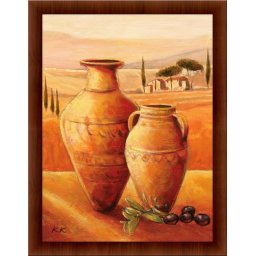 Vaze i masline, uramljena slika, 60x90cm