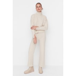 Trendyol Stone Soft Texture Knitwear Bottom-Top Set