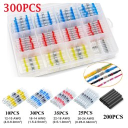 Termoskupljajući Konektori sa Kalajem za Spajanje Žica – Set 300 kom