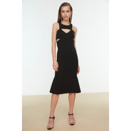 Trendyol Black Back Detailed Elegant Evening Dress
