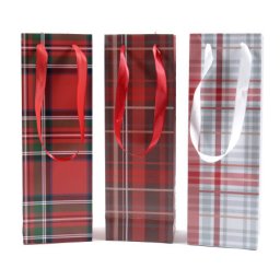 Novogodišnja kesa za piće "tartan" ( 28617 )