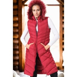 Z6725 DEWBERRY WOMEN'S VEST-PLAIN BURGUNDY