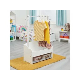 Kinder home drveni stalak sa policama za dečiju odeću beli ( TF-6203 )