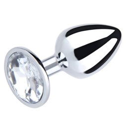 Veliki metalni analni dildo sa belim dijamantom Size L