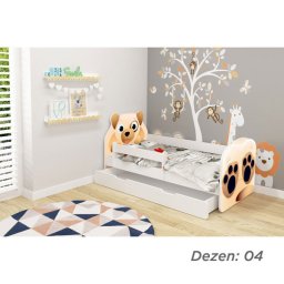 KREVET ZA DECU ANIMALS 180X80 CM SA DODATNOM FIOKOM WHITE ACMA VII 04