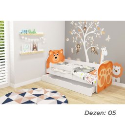KREVET ZA DECU ANIMALS 180X80 CM SA DODATNOM FIOKOM WHITE ACMA VII 05