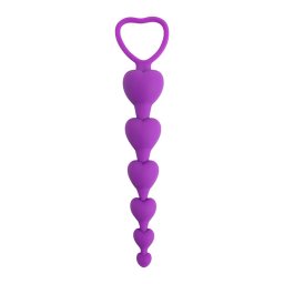 Ljubičaste silikonske analne kuglice srce Anal beads purple
