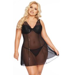 Crni erotski veš za krupnije dame SL Berta XL