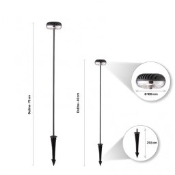 LED SVETILJKA HILITE 5743-750 STUBNA 6W 3000K IP54 SIVA ANTRACIT