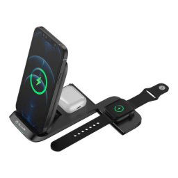 Tellur punjač wireless 3IN1 QI 15W savitljiv crni ( 025-0215 )