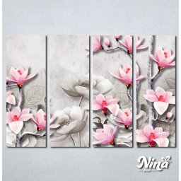 Slike na platnu Roze i sivi cvetovi Nina537_4