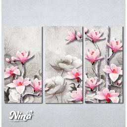 Slike na platnu Roze i sivi cvetovi Nina537_3