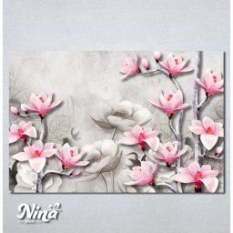 Slike na platnu Roze i sivi cvetovi Nina537P