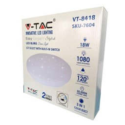 LED PLAFONJERA 18W STAR EFFECT 3U1 IP20 VTA8