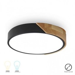 LED PLAFONJERA 24W CCT KRUG EL2492 DRVO CRNA 04 0501 BBLINK