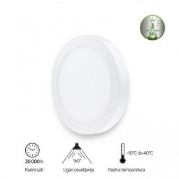 LED NADGRADNI PANEL 24W CW HLADNO BELA KRUG A BBLINK