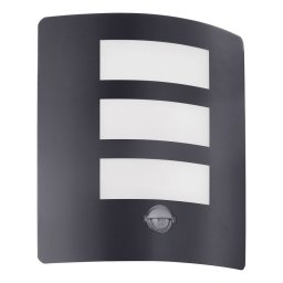SPOLJNA ZIDNA LAMPA SA SENZOROM POKRETA 1XE27 RASCINO 74018 ECO EGLO