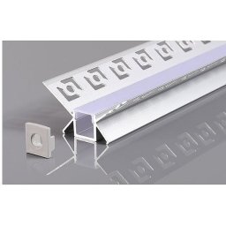 48X28 5166 ALUPROFIL 2M ZA LED TRAKE SA DIFUZOROM UGRADNI U GIPS UGAONI OPTONICA